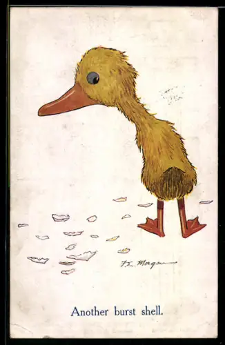 Künstler-AK sign. F. E. Morgan, Another burst shell: