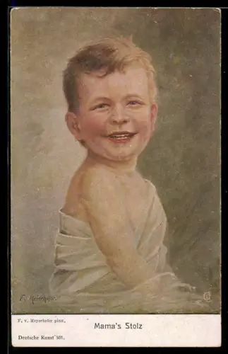 Künstler-AK sign. F. v. Meyerhofer: Mama`s Stolz