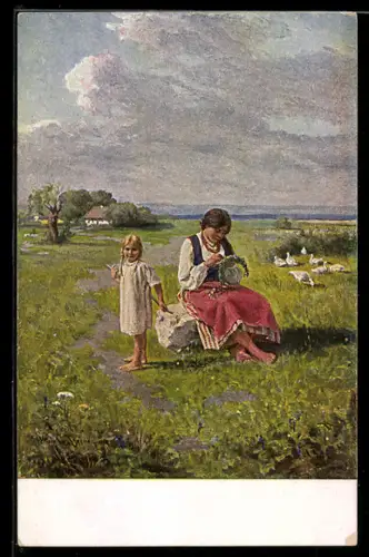 Künstler-AK sign. Czerner: Gänseliesel