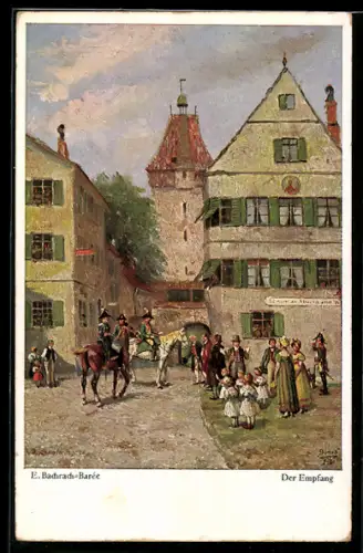 Künstler-AK sign. E. Bachrach-Barée: Der Empfang