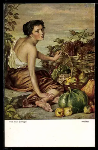 Künstler-AK sign. Karl Schlegel: Herbst