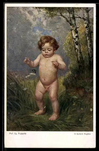 Künstler-AK sign. Gg. Papperitz: In tausend Ängsten