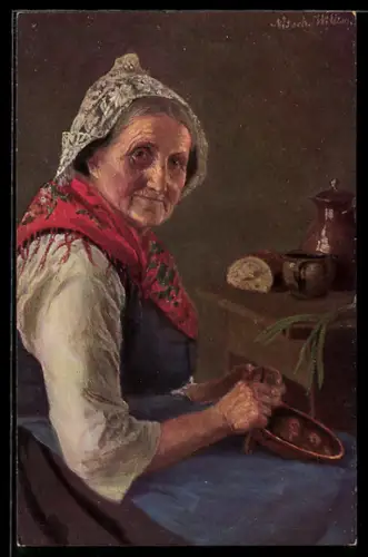 Künstler-AK sign. N. Nitsch-Willim: Grossmütterchen