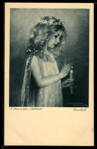 Künstler-AK sign. H. Frauendorfer-Mühlthaler: Unschuld