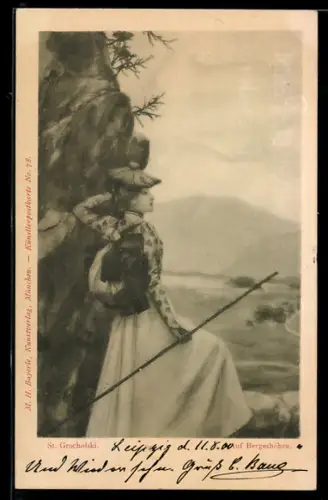 Künstler-AK sign. St. Grocholski: Auf Bergeshöhen