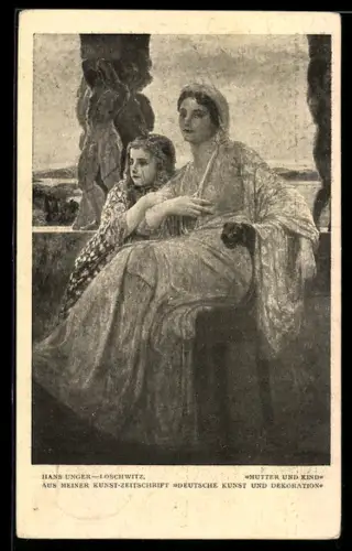 Künstler-AK sign. Hans Unger-Loschwitz: Mutter und Kind