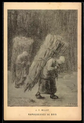 Künstler-AK sign. J. F. Millet: Ramasseuses de Bois