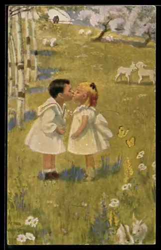 Künstler-AK sign. Sigsbee: Adam u. Eva