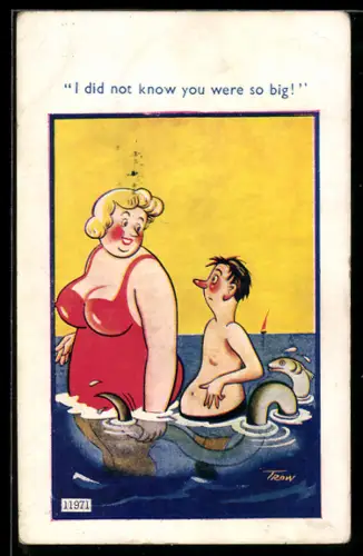 Künstler-AK sign. Trow: I did not know you were so big!