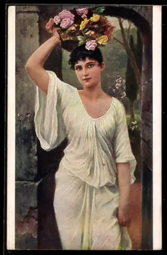 Künstler-AK sign. A. Seifert: Blumenmädchen
