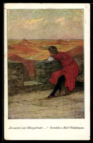 Künstler-AK sign. Karl Plückebaum: Es waren zwei Königskinder...