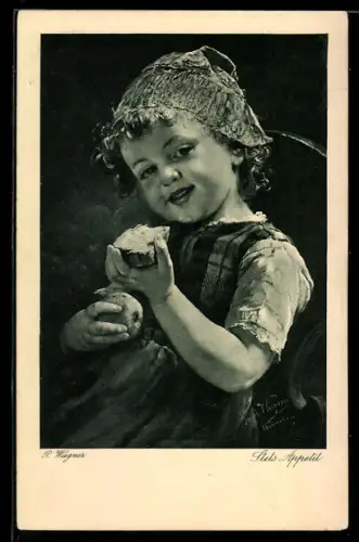 Künstler-AK sign. P. Wagner: Stets Appetit