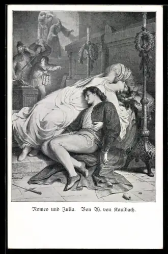 Künstler-AK sign. W. von Kaulbach: Romeo und Julia