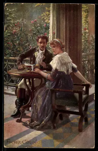 Künstler-AK sign. Fischer-Cörlin: Liebeswerben