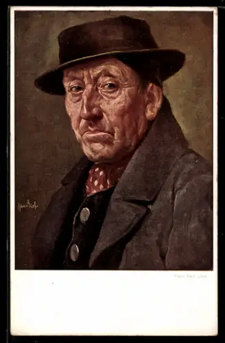 Künstler-AK sign. Hans Best: Portrait eines Mannes