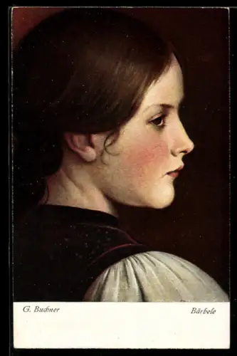 Künstler-AK sign. G. Buchner: Bärbele