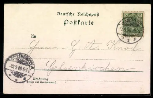 Lithographie Hamburg, Rathsweinkeller mit Gästen