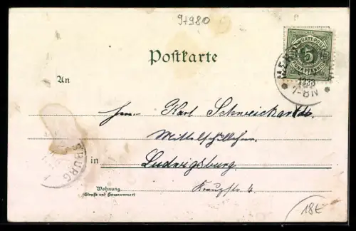 Lithographie Mergentheim, Rathaus, Karlsbad, Neuhaus