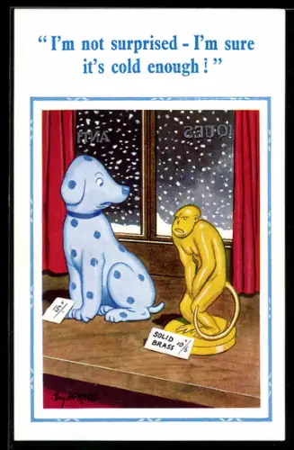 Künstler-AK Donald McGill: I`m not surprised - I`m sure it`s cold enough