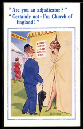 Künstler-AK Donald McGill: Are you an adjudicator?