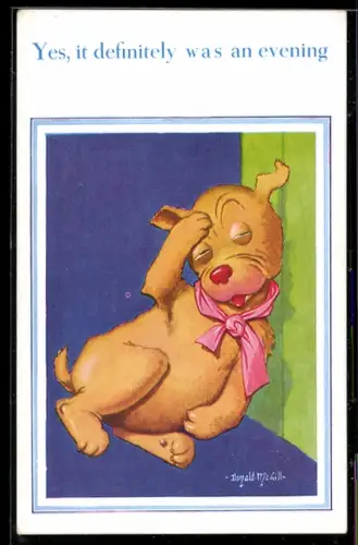 Künstler-AK Donald McGill: Yes, it definitely was an evening