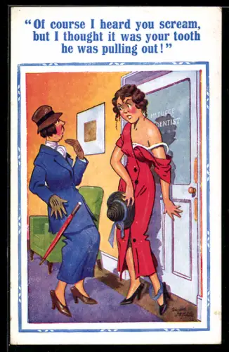 Künstler-AK Donald McGill: Of course I heard your scream, but...