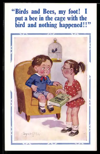 Künstler-AK Donald McGill: Birds and Bees, my foot!