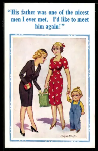 Künstler-AK Donald McGill: I`d like to meet him again!