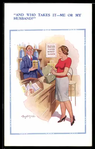 Künstler-AK Donald McGill: And who takes it...