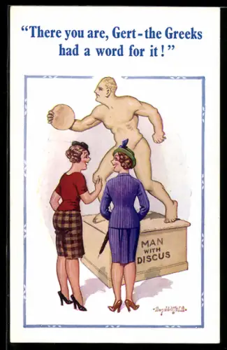 Künstler-AK Donald McGill: There you are, Gert...