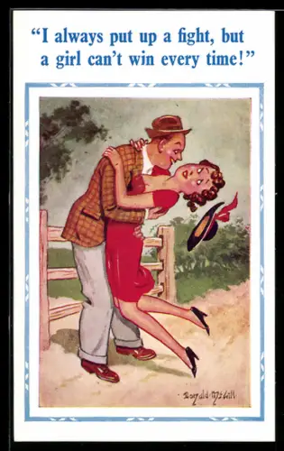 Künstler-AK Donald McGill: I always put up a fight,...