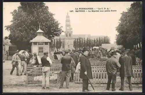 AK Bayeux, La Normandie, Le Marché aux petits Porcs