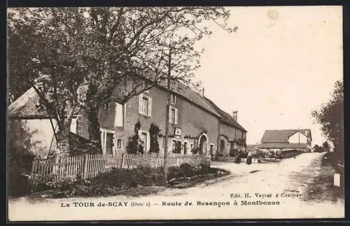 AK La Tour-de-Scay /Doubs, Route de Besancon à Montbozon