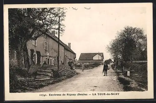 AK La Tour-de-Scay /Doubs, Strassenpartie