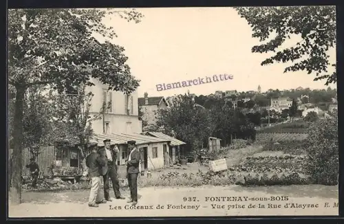 AK Fontenay-sous-Bois, Les Coteaux de Fontenay, Vue prise de la Rue d`Alayrac