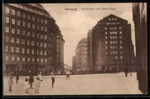 AK Hamburg Kontorhausviertel, Chilehaus und Ballinhaus