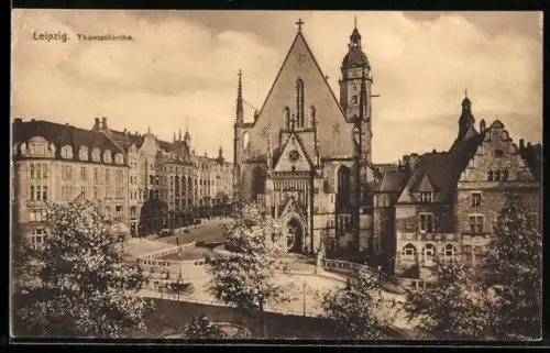 AK Leipzig, Blick auf die Thomaskirche
