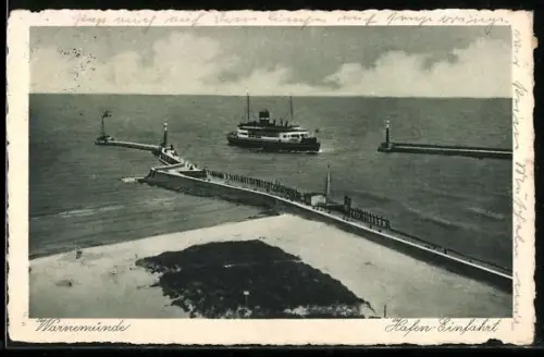 AK Warnemünde, Hafen-Einfahrt