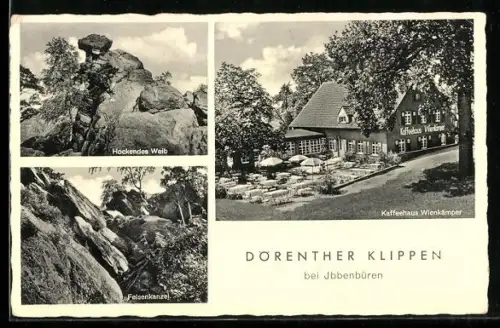 AK Ibbenbüren, Dörenther Klippen, Cafe Wienkämper, Hockendes Weib, Felsenkanzel