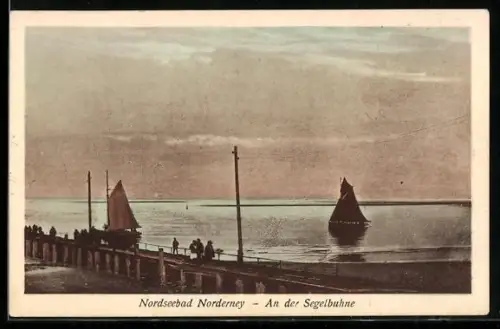 AK Norderney, Nordseebad, An der Segelbuhne