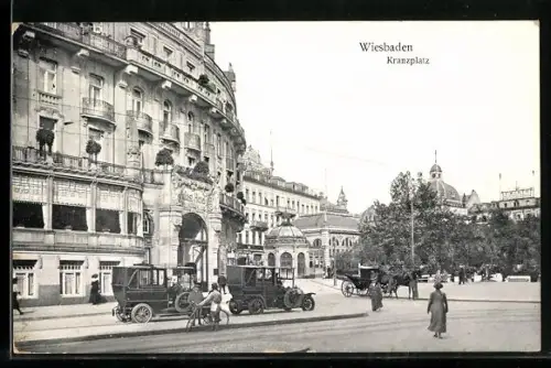 AK Wiesbaden, Kranzplatz, Panorama