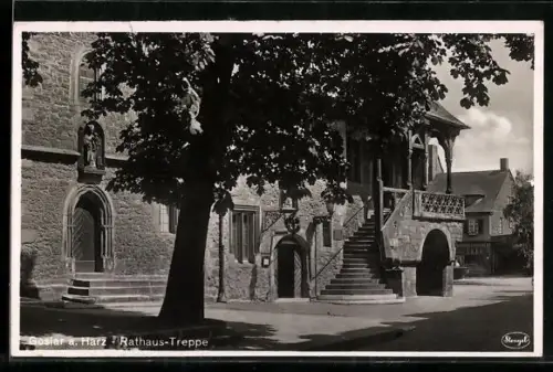 AK Goslar a. Harz, Rathaus-Treppe