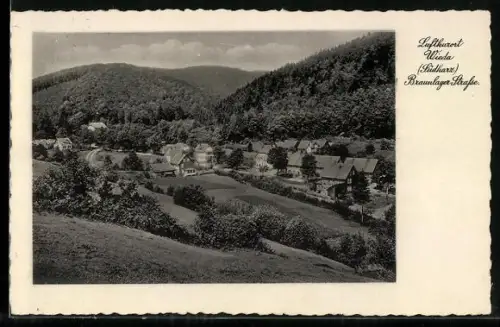 AK Wieda /Südharz, Braunlager Strasse aus der Vogelschau