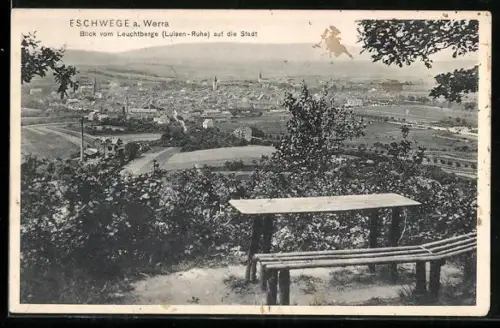AK Eschwege a. Werra, Blick vom Leuchtberge (Luisen-Ruhe) auf die Stadt