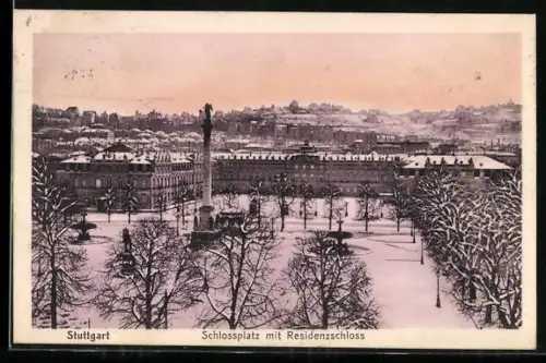 AK Stuttgart, Schlossplatz, Residenzschloss