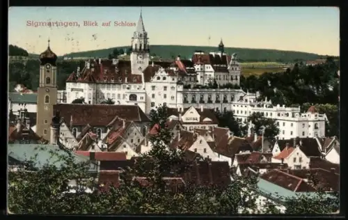 AK Sigmaringen, Blick auf Schloss
