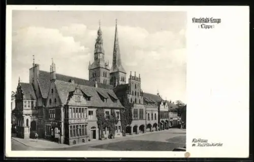 AK Lemgo /Lippe, Rathaus, Nicolaikirche