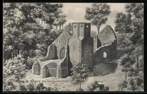 AK Langensteinbach, Ruine St. Barbara