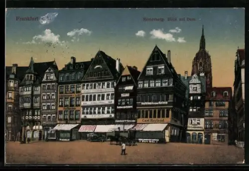 AK Alt-Frankfurt, Römerberg, Blick auf Dom