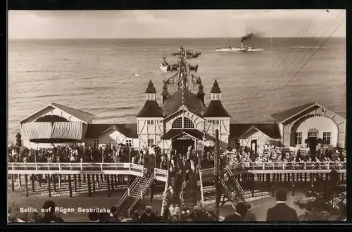 AK Sellin auf Rügen, Seebrücke aus der Vogelschau